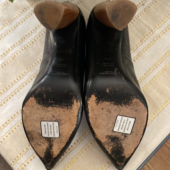 YSL Black textured pumps with wood heels size 40-1/2 - Picture 6 of 7